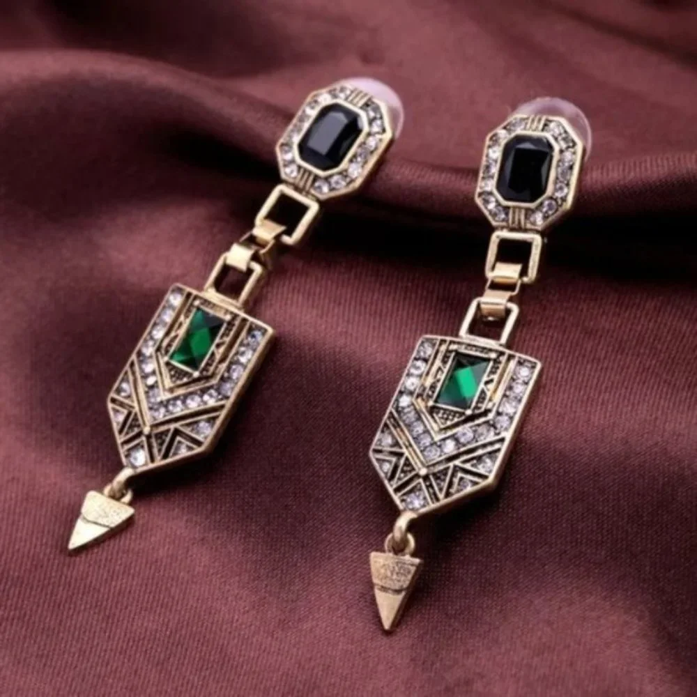 Two Tones Vintage Gold Earrings